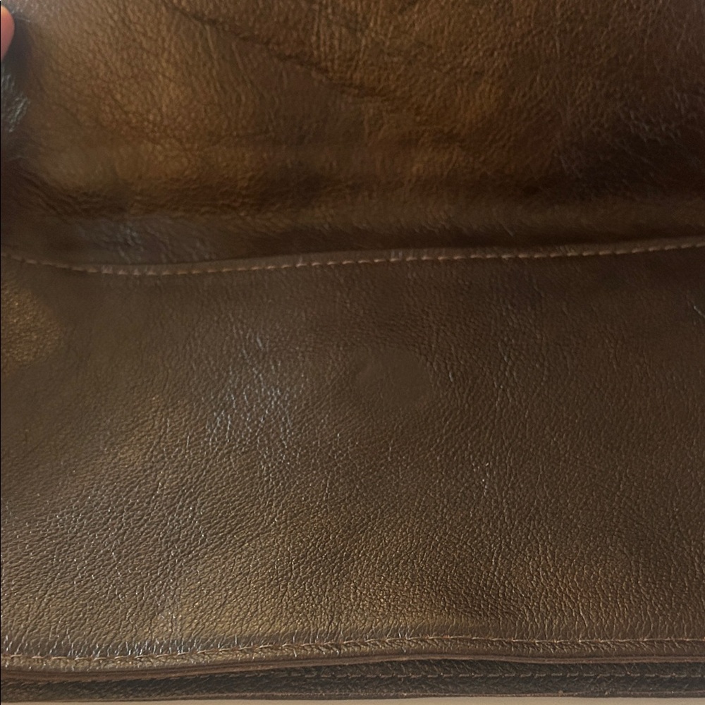 Vintage Brown Genuine Leather Clutch Purse – Classic Minimalist Envelope Bag - Picture 3 of 5